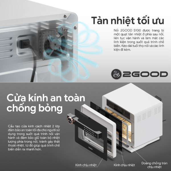 Nồi Chiên Hấp 20 Lít 2Good S100